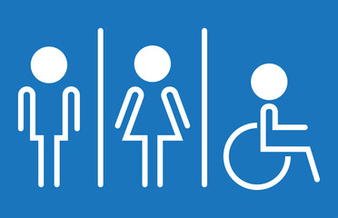 Men and women restroom icon, men and women bathroom sign.Toilet vector icon for any use. Vector illustrator.