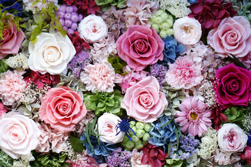 Preserved flowers made with special treatment of real flowers.