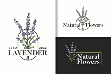 Lavender flowers natural logo design © Irkham
