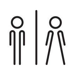 Men and women restroom icon, men and women bathroom sign.Toilet vector icon for any use. Vector illustrator.