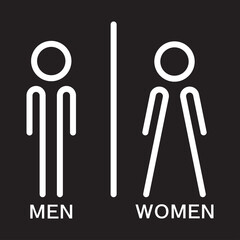 Men and women restroom icon, men and women bathroom sign.Toilet vector icon for any use. Vector illustrator.