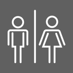 Men and women restroom icon, men and women bathroom sign.Toilet vector icon for any use. Vector illustrator.