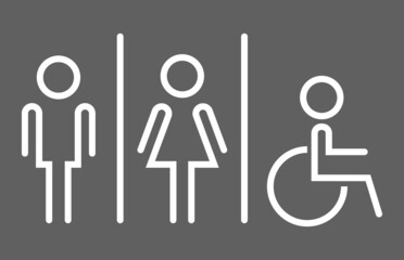 Men and women restroom icon, men and women bathroom sign.Toilet vector icon for any use. Vector illustrator.