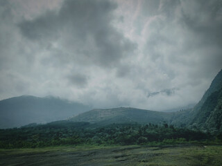 clouds in the mountains