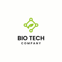 leaf with technology Logo . Organic logo design,Bio tech logo with leaf and tech symbol