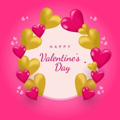 Happy Valentine's Day Realistic With Elegant Love