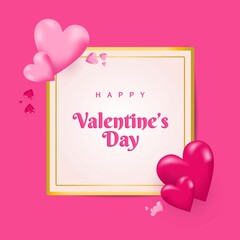 Happy Valentine's Day Realistic With Elegant Love