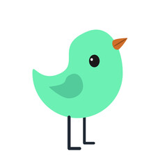 illustration vector cute blue bird simple silhouette 