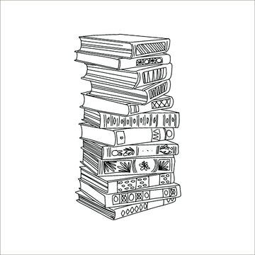 Vector illustration linear drawing doodle stack of books
Simple stylized drawing. 