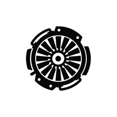 Jet engine icon vector isolated on white, sign and symbol illustration.