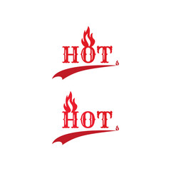 hot vector wordmark with fire