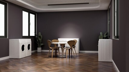 laundry interior design wall logo mockup