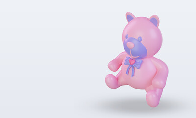 3d Valentine day Teddy Bear icon rendering right view