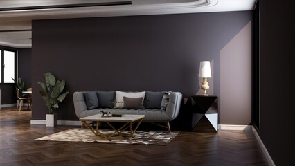 office wooden lobby waiting room for company wall logo mockup