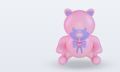 3d Valentine day Teddy Bear icon rendering Top view