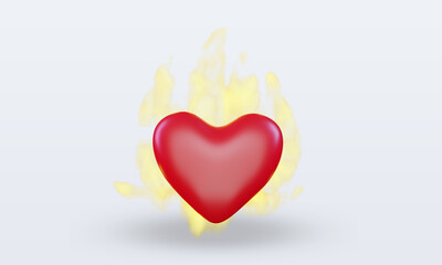 3d Valentine day Passion icon rendering front view