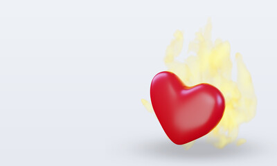 3d Valentine day Passion icon rendering right view