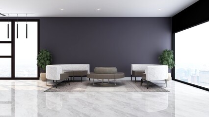 office wooden lobby waiting room for company wall logo mockup