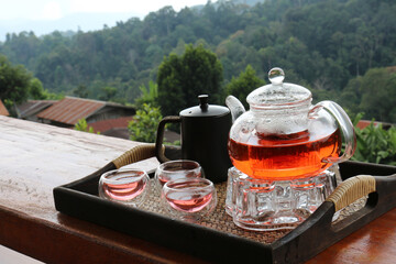 Thailand pink ginger hot tea set