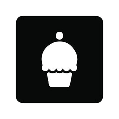 Cupcake icon vector Illustration. Cupcake icon image. Simple element illustration. Cupcake symbol design in square on white background
