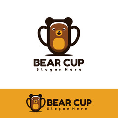 Bear cup art illustration