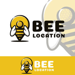 Bee location art illustration