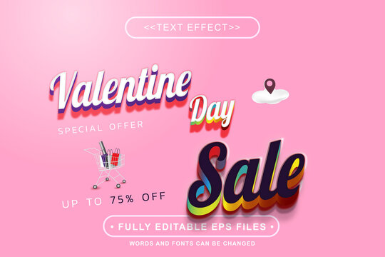 editable valentine day promo banner text effect.perdect for event promotional banner.typhography logo
