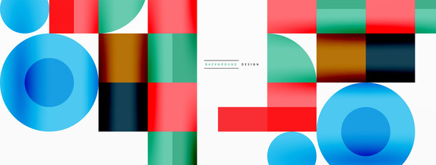 Obraz premium Beautiful abstract background. Circles, triangle shapes, and squares. Minimal geometric template for wallpaper, banner, background or landing