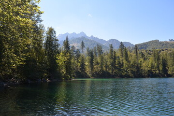 Clear mountain lake landscape
