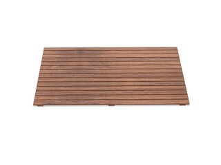 Blank wooden bathroom mat template mockup, 3d render illustration.