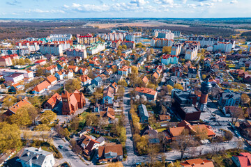 Aerial view city Zelenogradsk Kaliningrad Russia summer sunny day