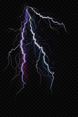 A set of lightning Magic and bright light effects. Vector illustration. Discharge electric current. Charge current. Natural phenomena.