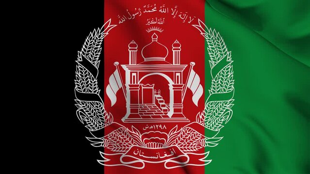 Afghanistan flag waving looping footage Full 4K (3840 x 2160) Realistic Afghanistan Flag background. Afghanistan Flag Looping Closeup Full 4K footage. Afghanistan country flags Full HD. August 19