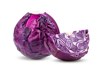 Red cabbage  isolated on white