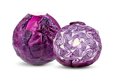 Red cabbage  isolated on white