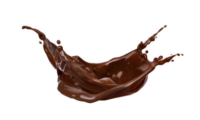 Image of dark Chocolate splash isolated on white background.
