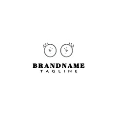 cute eye logo cartoon icon design template black isolated vector illustration