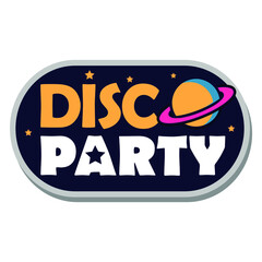 disco party vector emblem isolated on white background