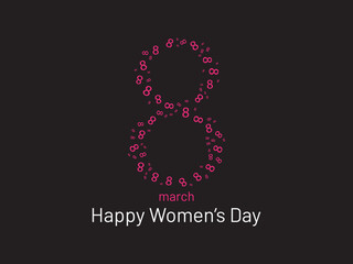 Happy womens day greeting pattern design