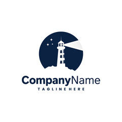 lighthouse vector logo design template