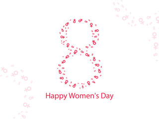 Happy womens day greeting pattern design