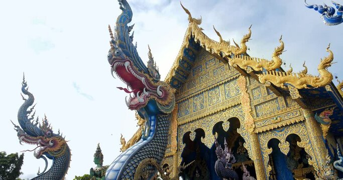 Rong Sua Ten temple (Wat Rong Sua Ten) in Chiang Rai province is one of the most famous attractions of Northern Thailand, Amazing Thailand travel concept.