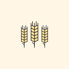 Vector farm wheat ears icon template.