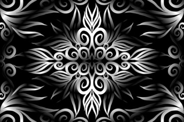 colourful caleidoscope classic gradient flower art pattern of traditional tenun batik ethnic dayak ornament for wallpaper ads background sticker or clothing