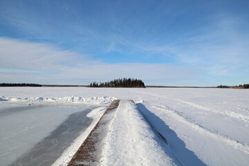 Dock In Winter, Elk Island National Park, Alberta