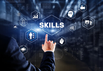 Skills Learning Personal development Finance Competency Business concept