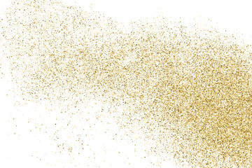 Obraz na płótnie Canvas Gold Glitter Texture Isolated On White. Goldish Color Sequins. Celebratory Background. Golden Explosion Of Confetti. Vector Illustration, Eps 10.