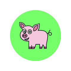 Piggy animal Vector icon which is suitable for commercial work and easily modify or edit it

