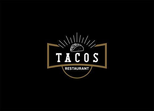 Old style and vintage tacos logo. Mexico Tacos Logo Design Template. 