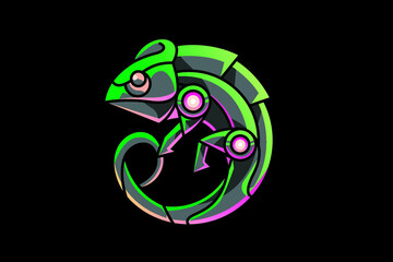Modern Mecha Robotic Beta Fish Logo Design Templat